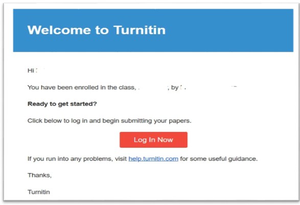 Turnitin - Student Email Notification